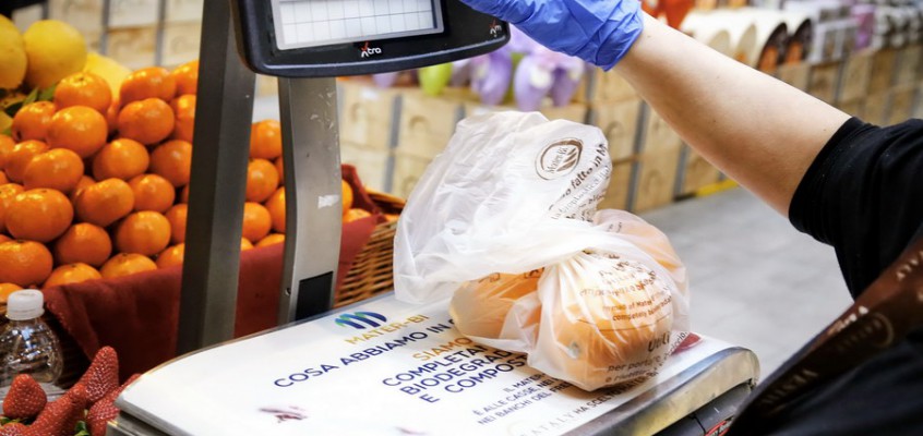 I sacchetti di plastica biodegradabile